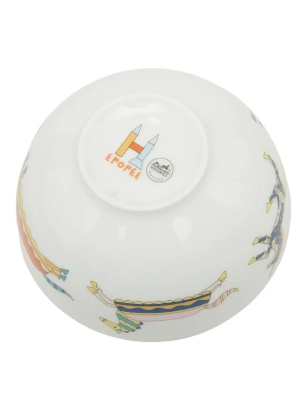 Hermes Epope Tableware Plate Set of 4 Multicolor Ceramic